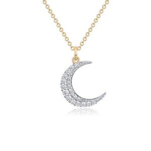 Brilliance Half Moon 14K (or 18k upon request) Yellow Gold Pendant Necklace